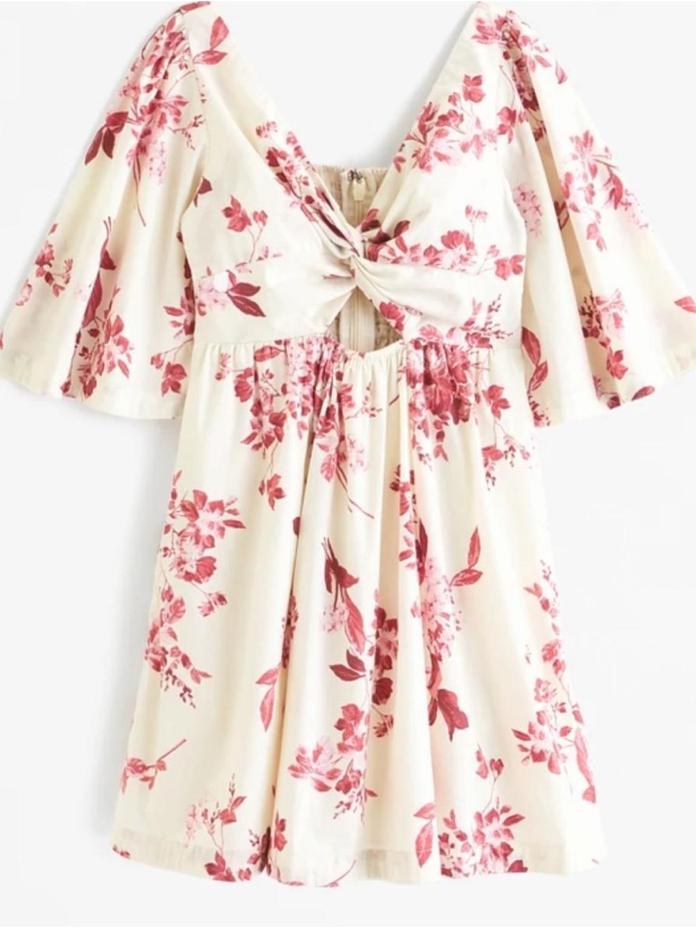 Abercrombie ' Cream Floral Dress with Pink Prin